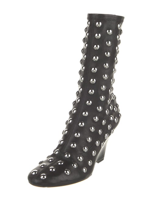 Khaite Leather Studded Accents Sock Boots