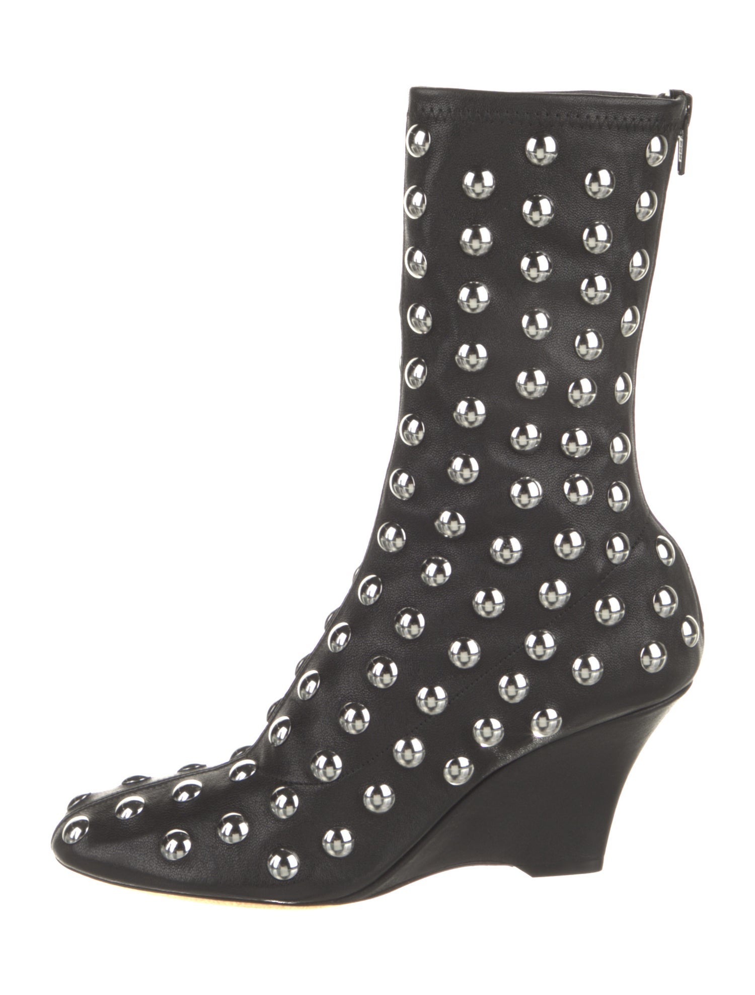Khaite Leather Studded Accents Sock Boots