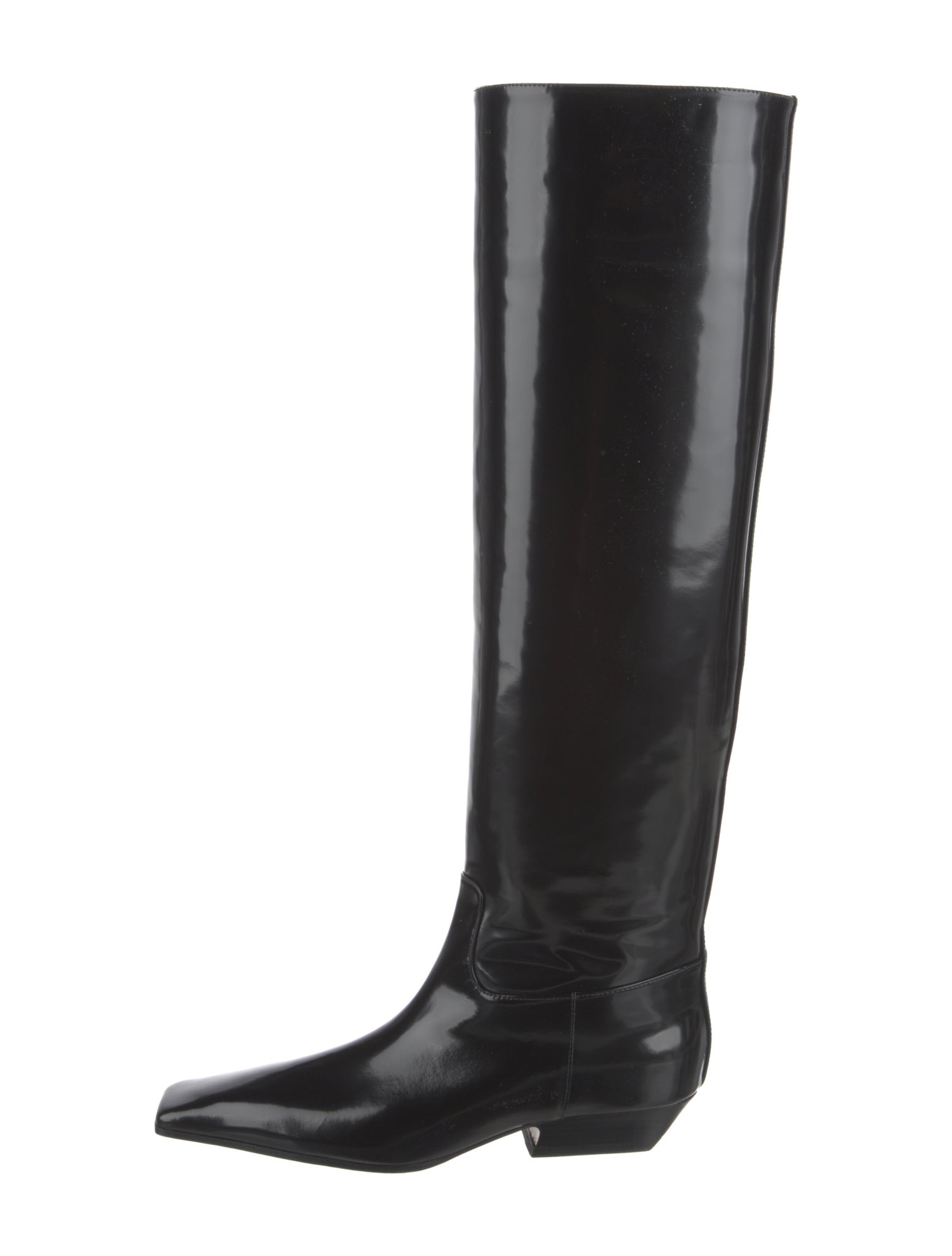 Khaite Patent Leather Riding Boots