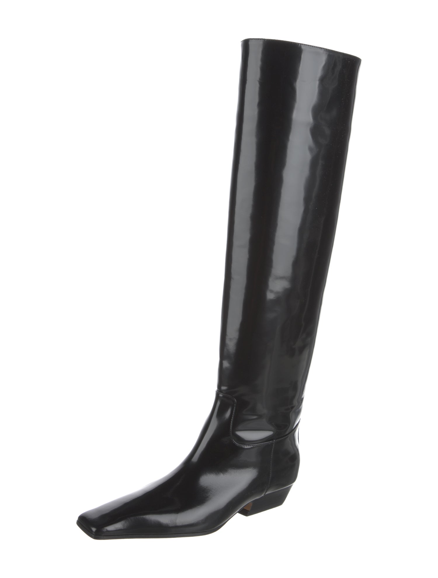 Khaite Patent Leather Riding Boots