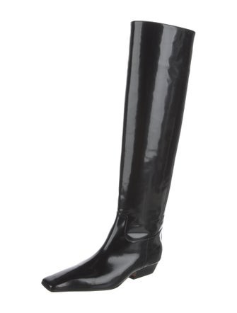 Khaite Patent Leather Riding Boots