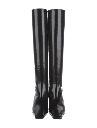 Khaite Patent Leather Riding Boots