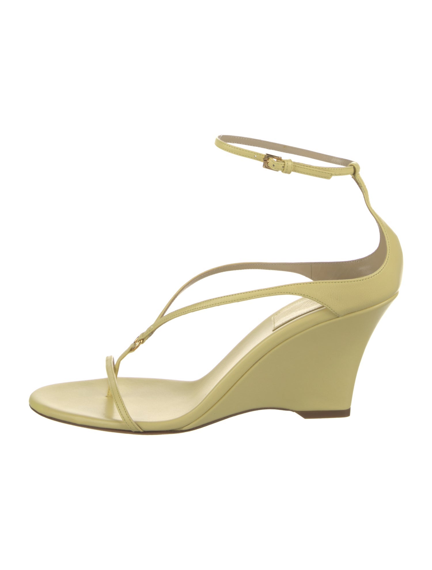 Khaite Leather T-Strap Sandals