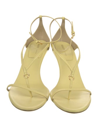 Khaite Leather T-Strap Sandals