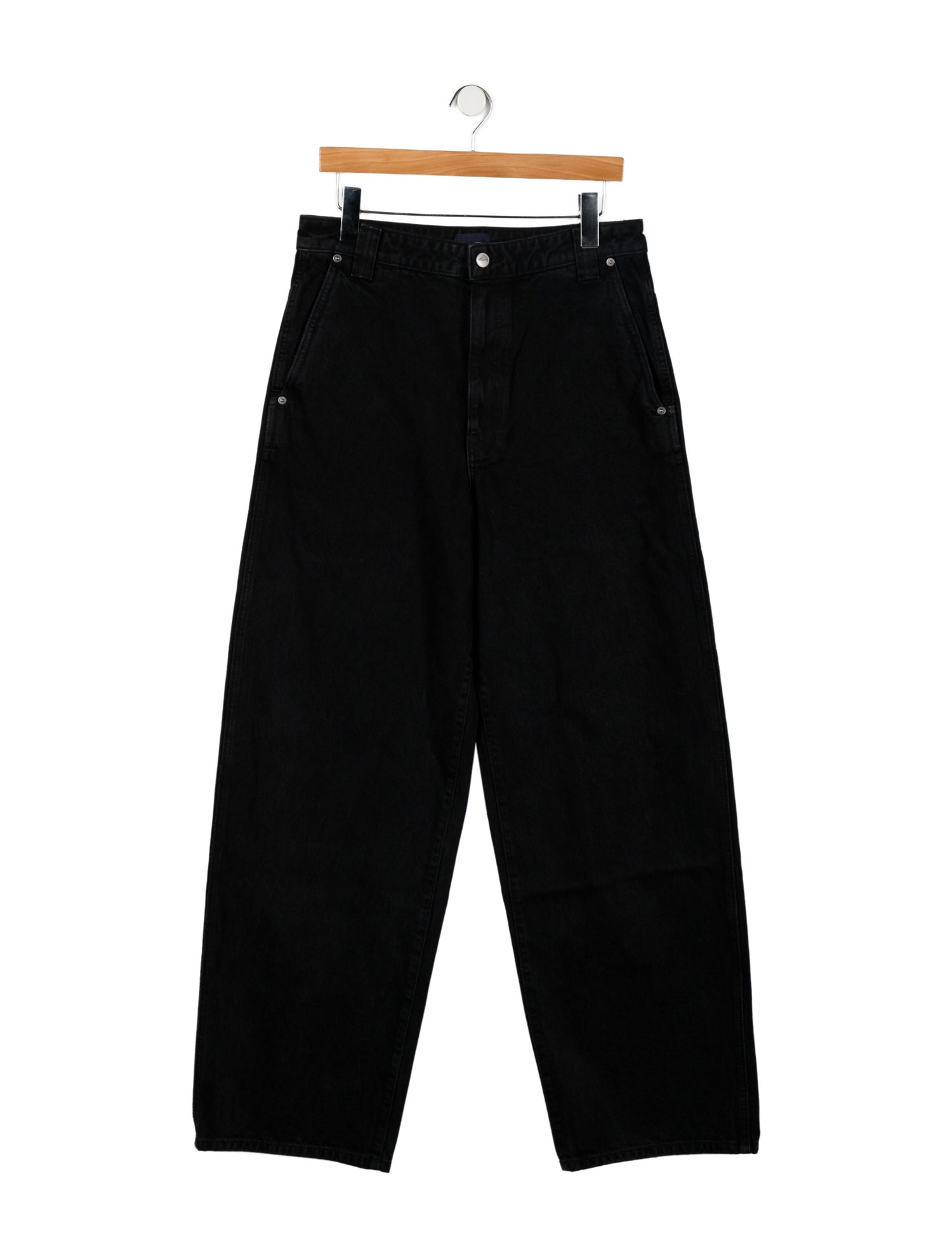 【Toteme】 High-riseワイドレッグパンツ TOTEME High-Rise Wide Leg Jeans - Black, 11.5