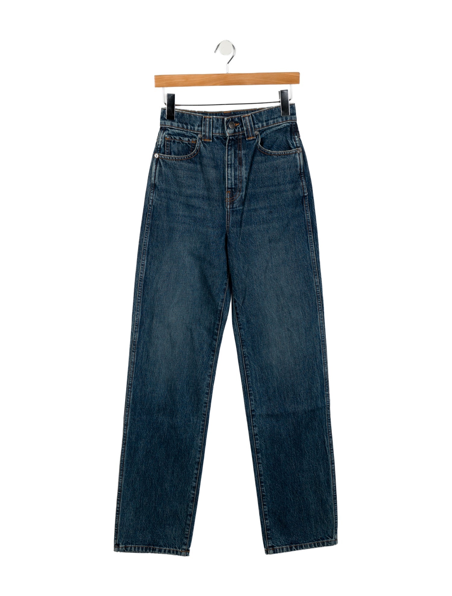 Khaite High-Rise Straight Leg Jeans