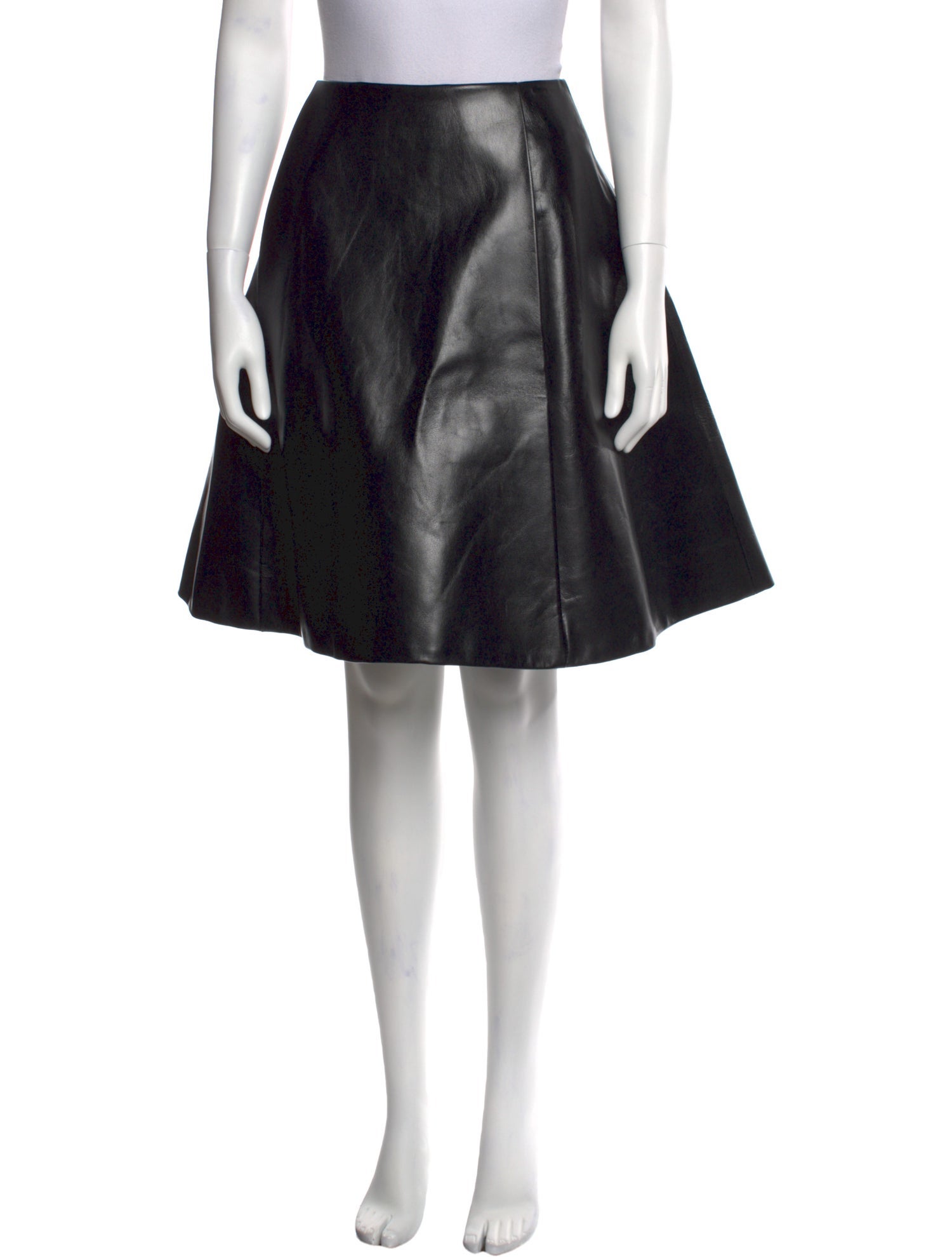Khaite Goat Leather Knee-Length Skirt w/ Tags