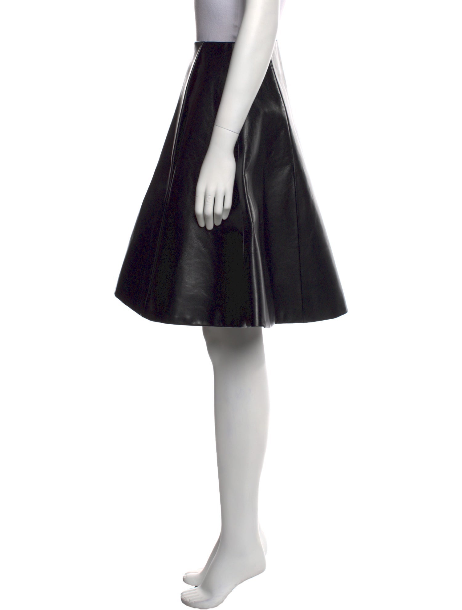 Khaite Goat Leather Knee-Length Skirt w/ Tags