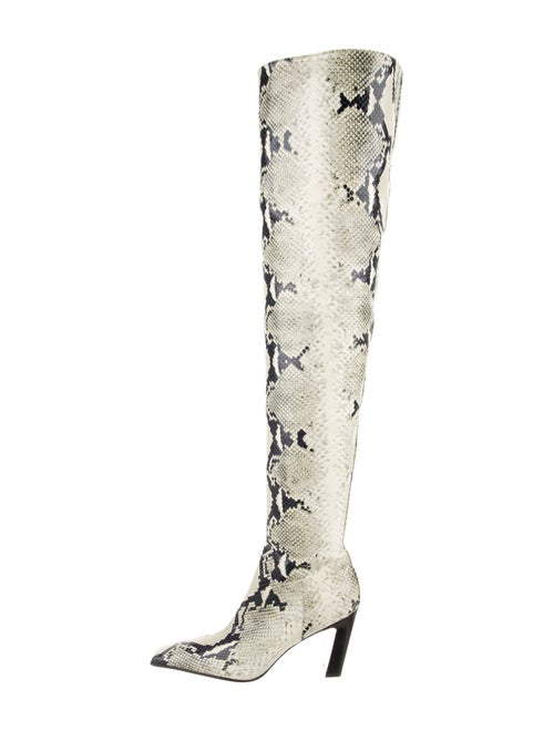 Khaite Embossed Leather Animal Print Boots