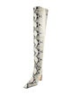 Khaite Embossed Leather Animal Print Boots