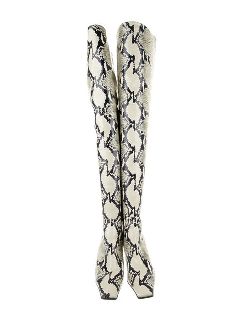 Khaite Embossed Leather Animal Print Boots