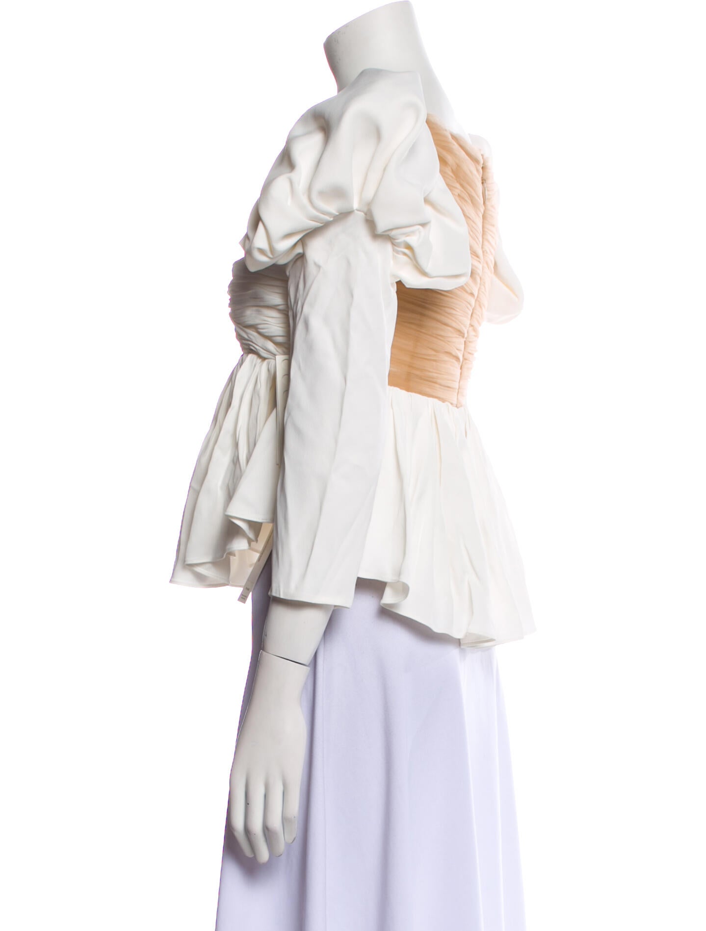 Khaite Square Neckline Three-Quarter Sleeve Crop Top w/ Tags