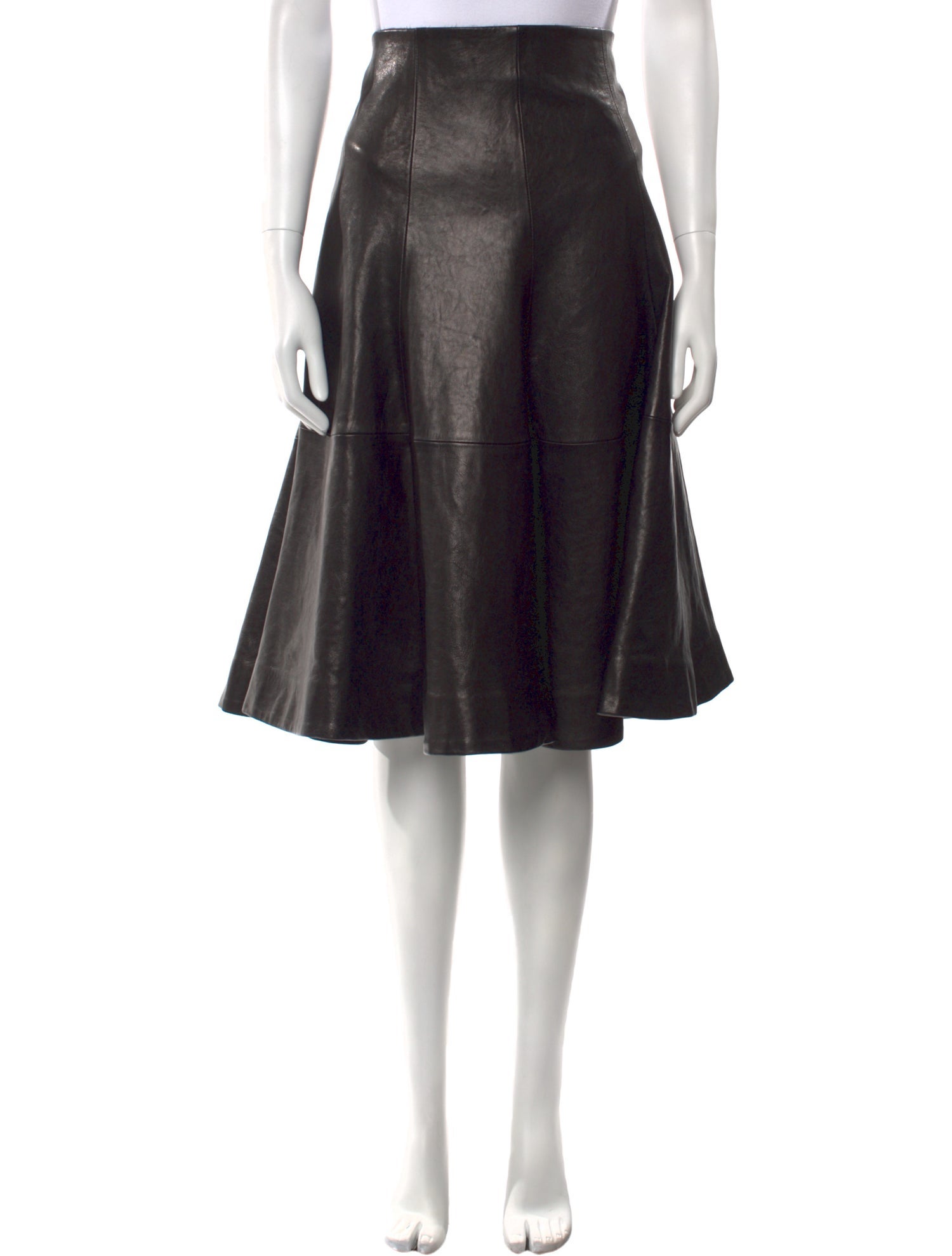 Khaite Leather Knee-Length Skirt w/ Tags