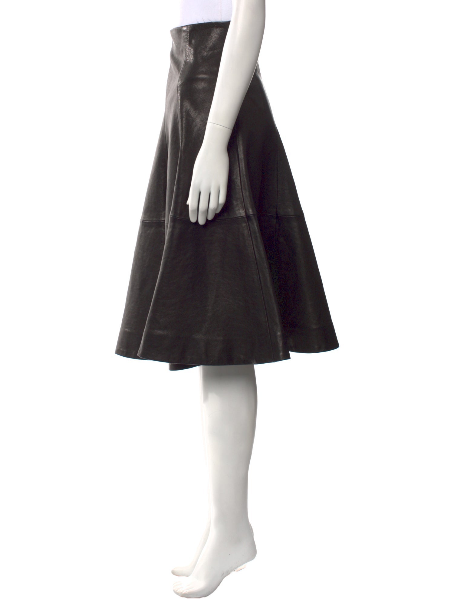 Khaite Leather Knee-Length Skirt w/ Tags