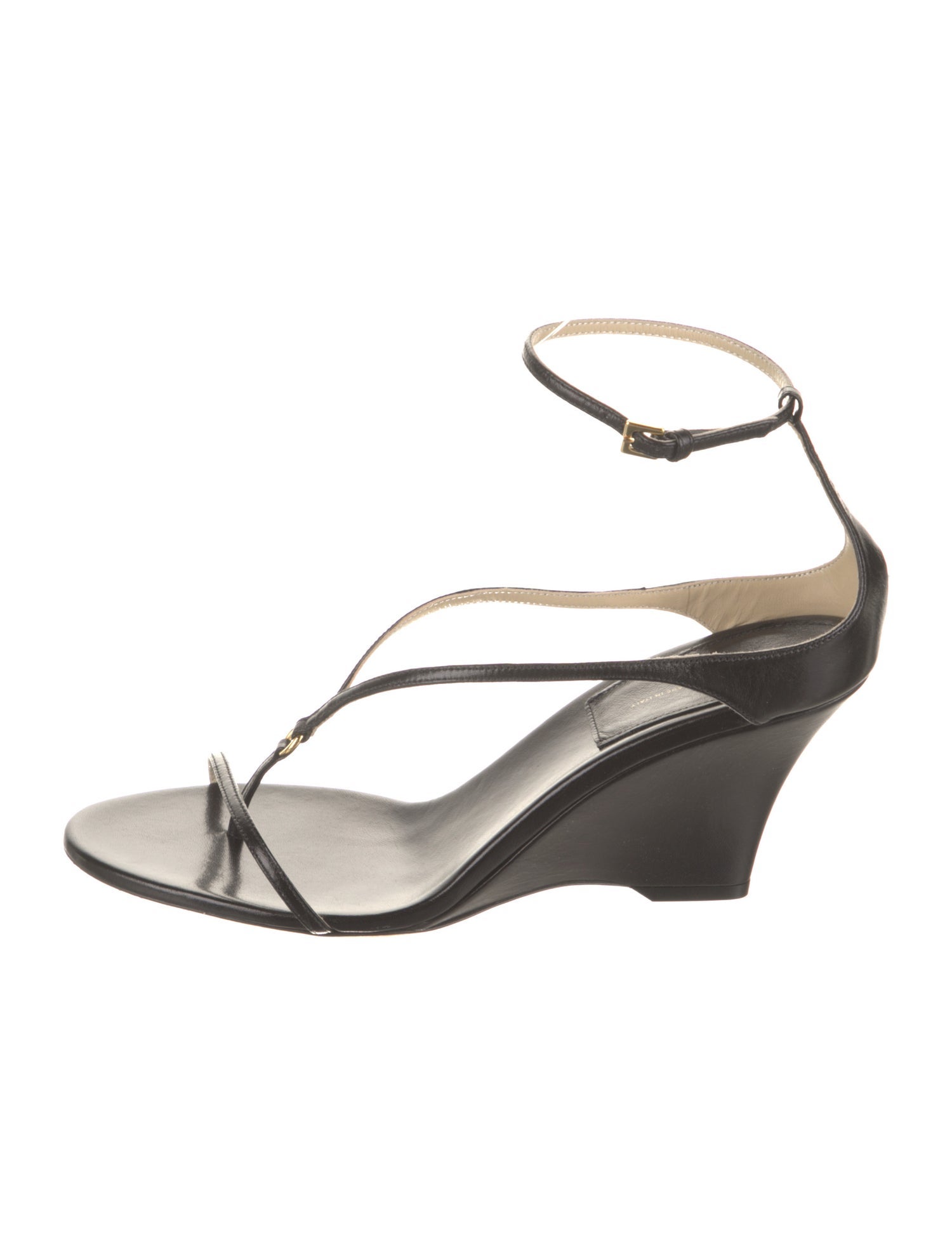 Khaite Leather T-Strap Sandals