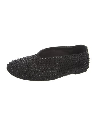 Khaite Satin Crystal Embellishments Flats