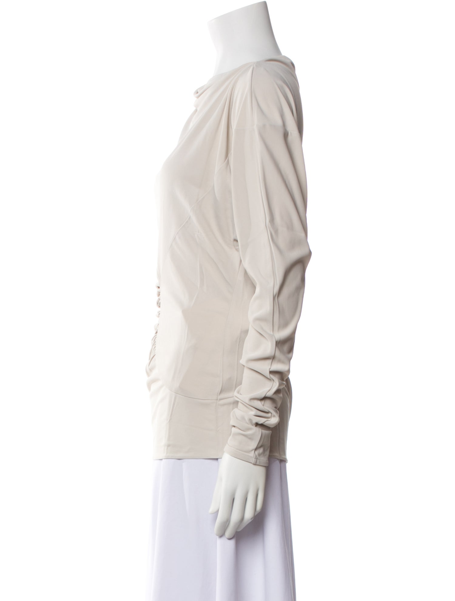 Khaite Cowl Neck Long Sleeve Blouse