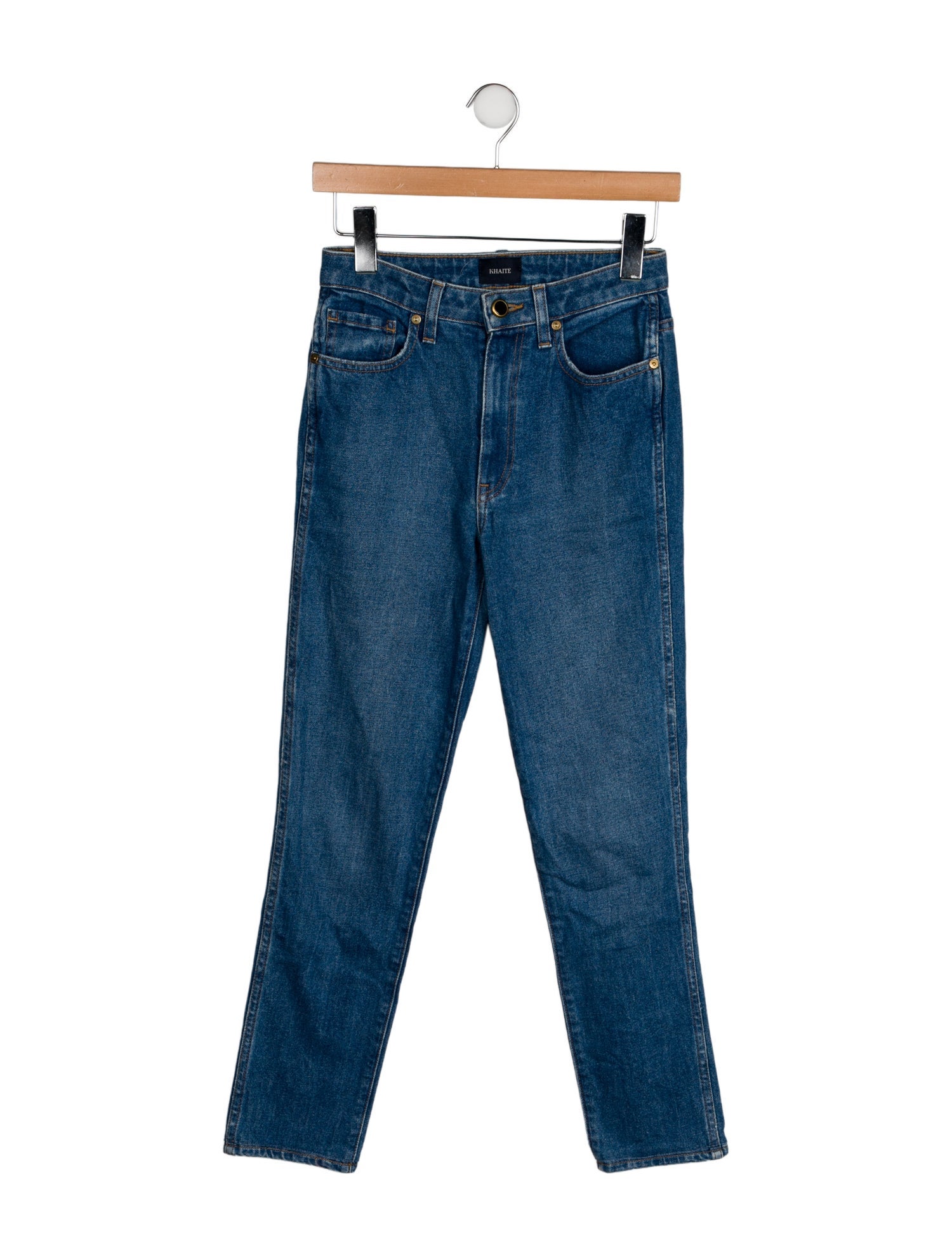 Khaite Mid-Rise Straight Leg Jeans