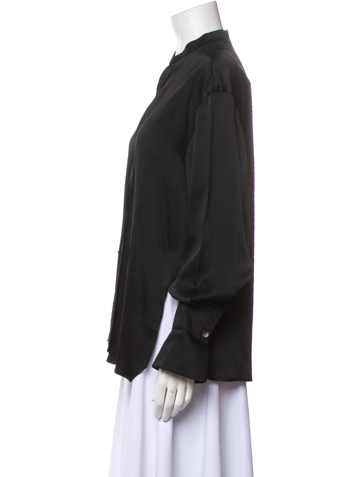 Khaite V-Neck Long Sleeve Button-Up Top