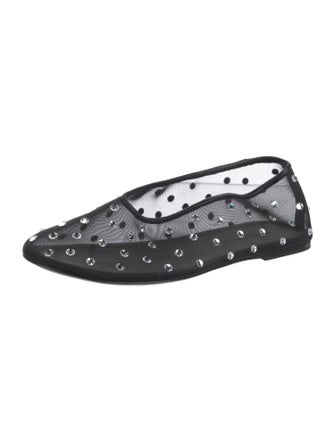 Khaite Mesh Crystal Embellishments Ballet Flats