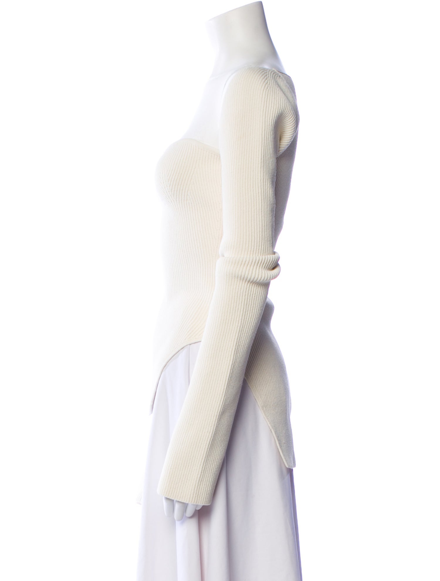 Khaite Square Neckline Long Sleeve Top