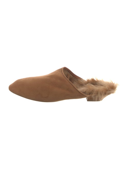 Khaite Suede Fur Trim Mules