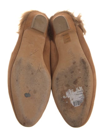 Khaite Suede Fur Trim Mules