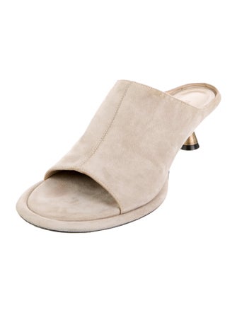 Khaite Suede Leather Trim Embellishment Slides