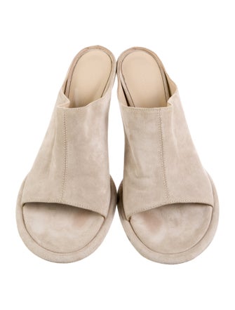 Khaite Suede Leather Trim Embellishment Slides