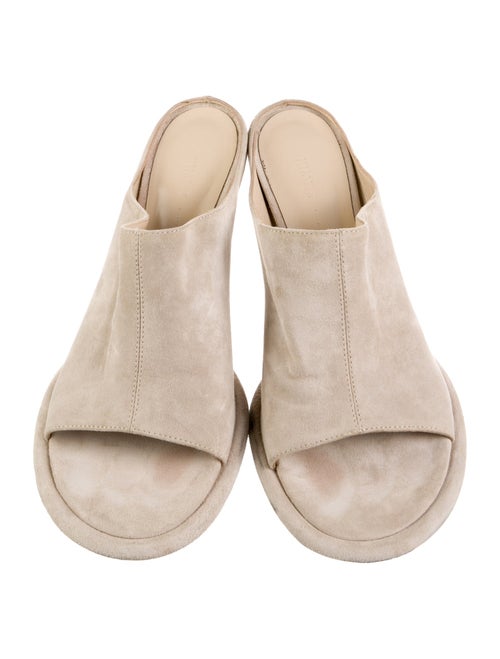 Khaite Suede Leather Trim Embellishment Slides