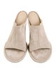 Khaite Suede Leather Trim Embellishment Slides