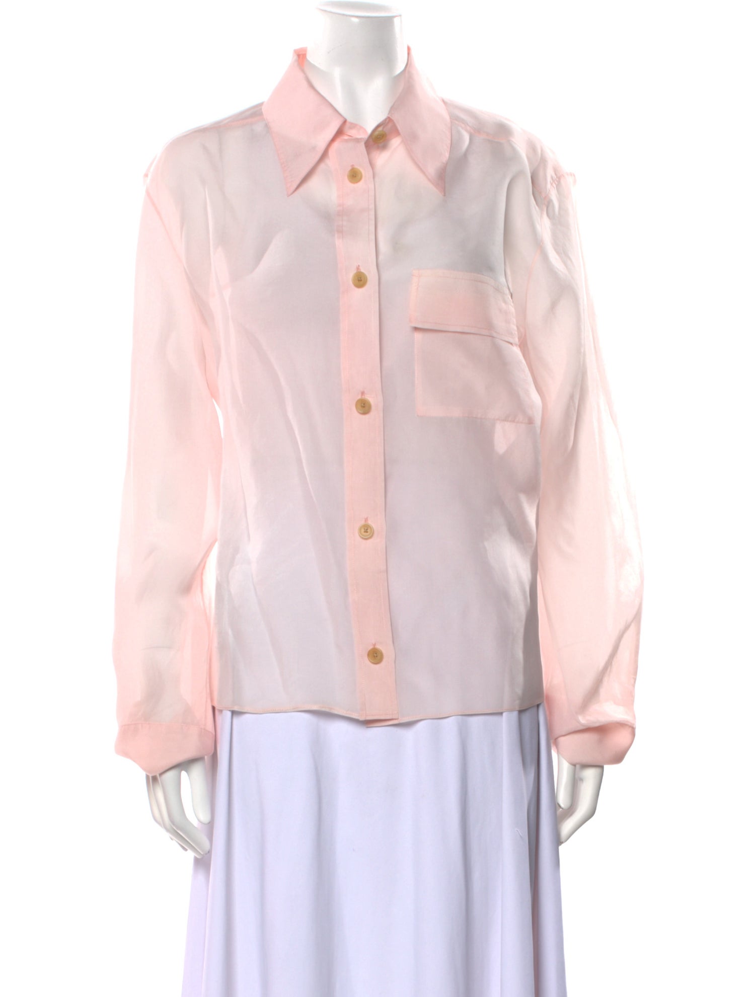 Khaite Long Sleeve Button-Up Top