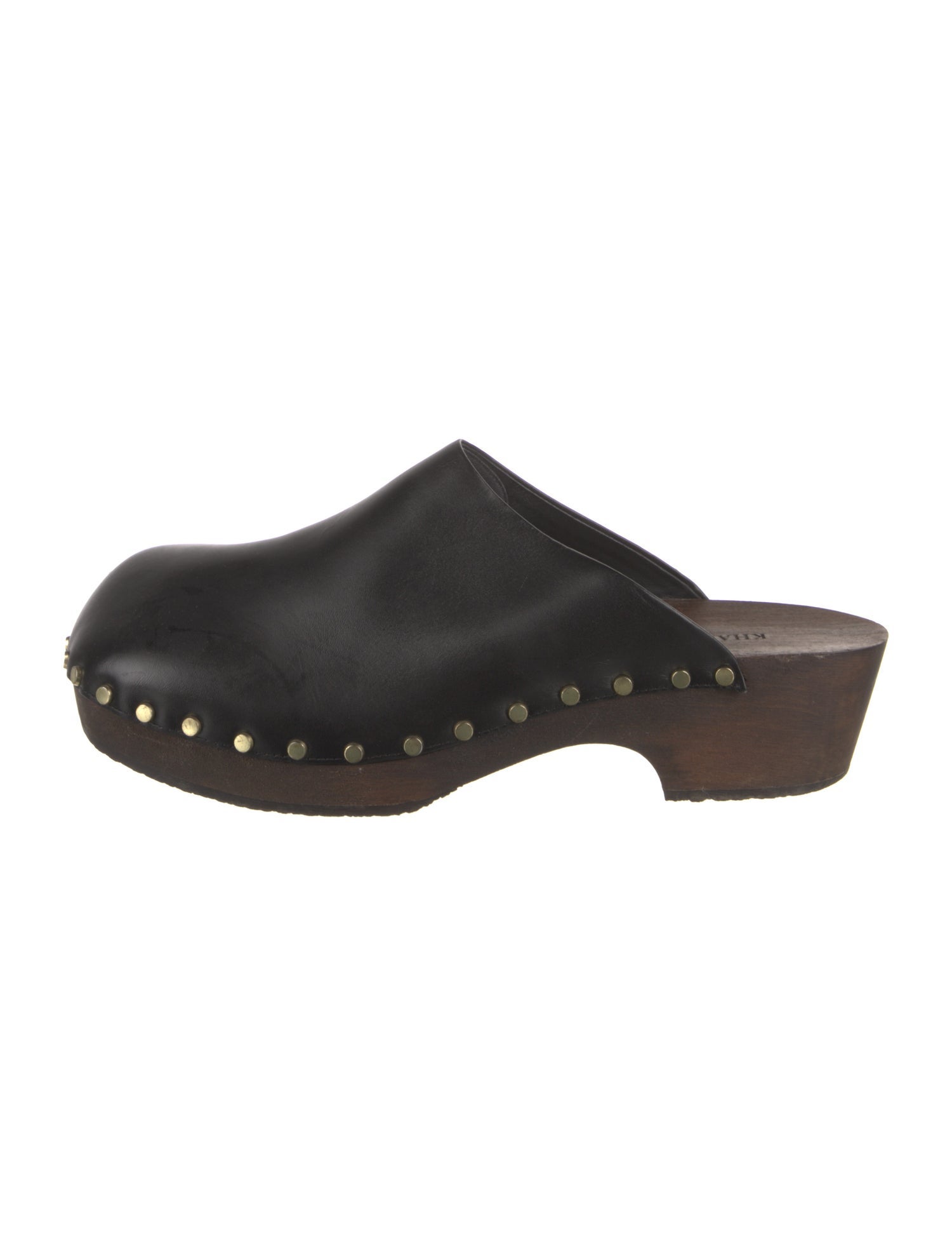 Khaite Leather Studded Accents Mules