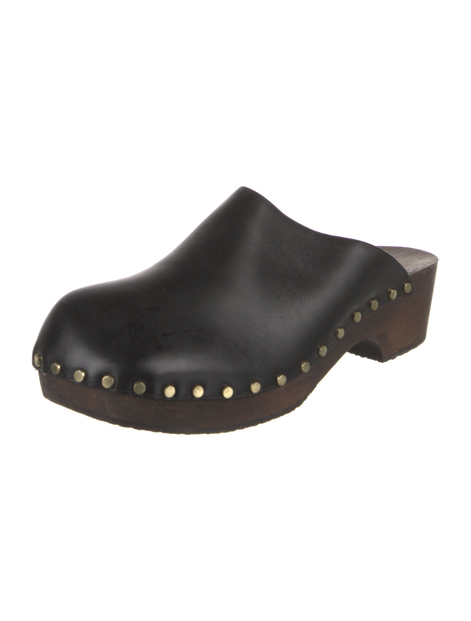 Khaite Leather Studded Accents Mules