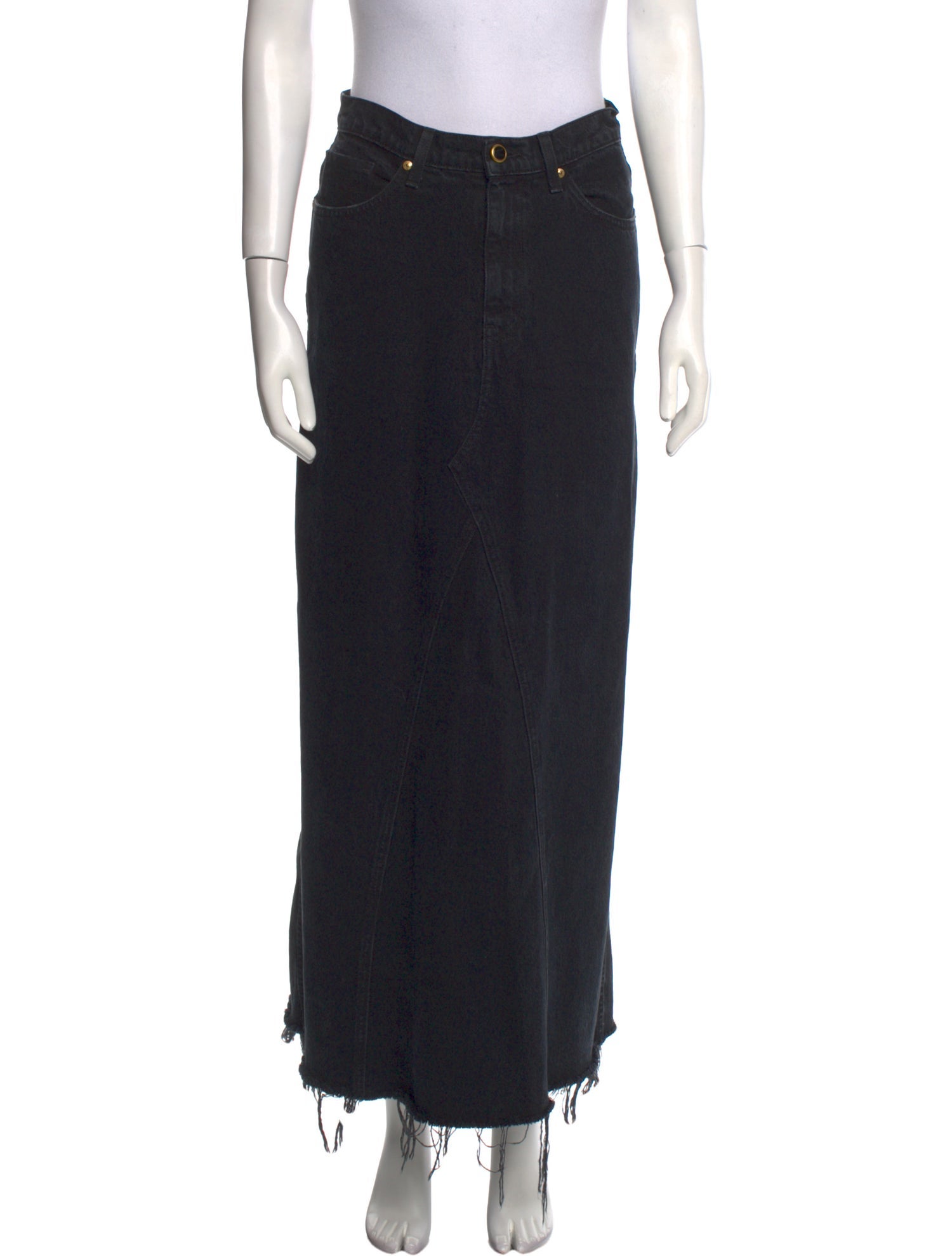 Khaite Raw-Edge Trim Midi Length Skirt