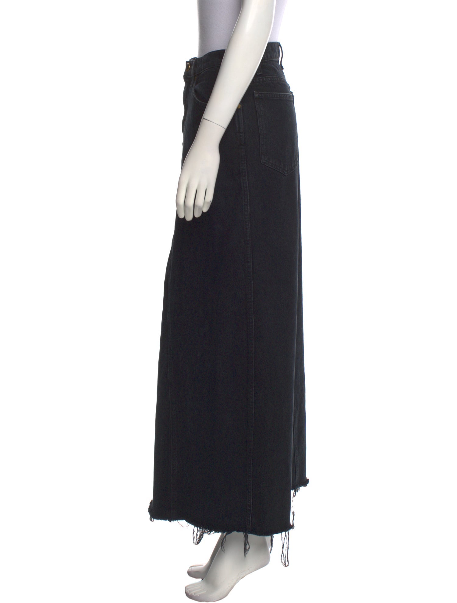 Khaite Raw-Edge Trim Midi Length Skirt