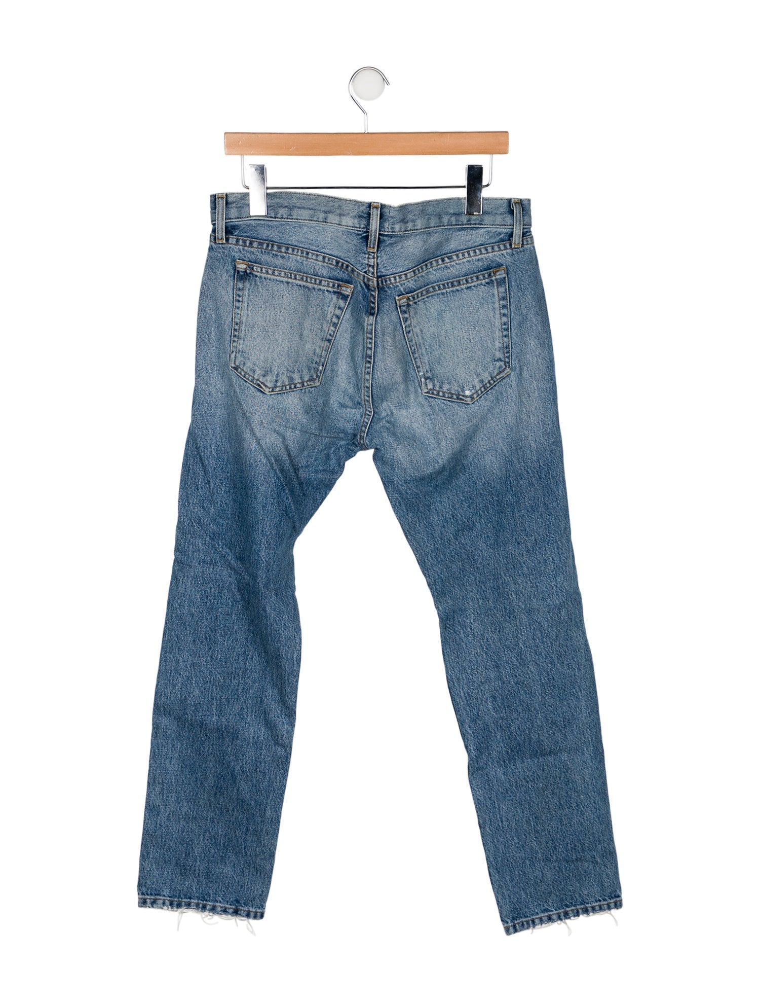 Khaite Mid-Rise Straight Leg Jeans