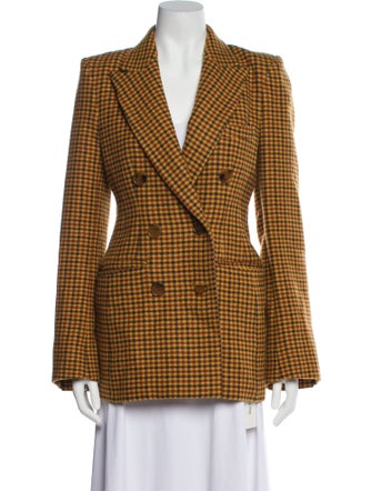 Khaite Virgin Wool Plaid Print Coat