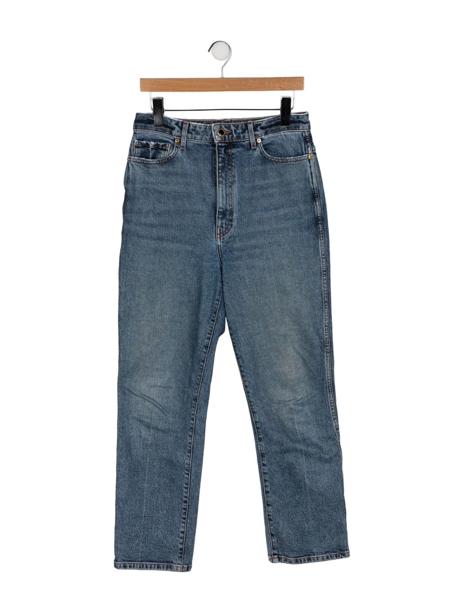Khaite High-Rise Straight Leg Jeans