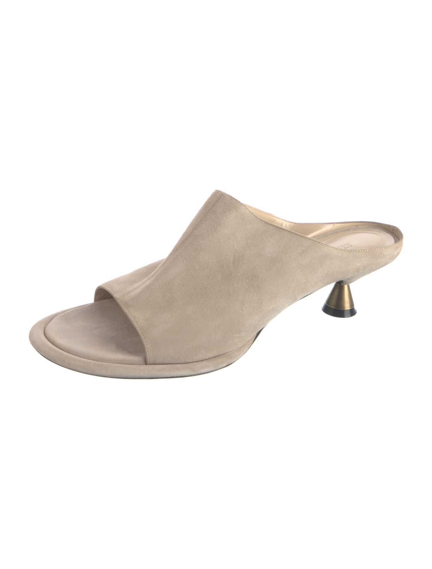 Khaite Suede Leather Trim Embellishment Slides