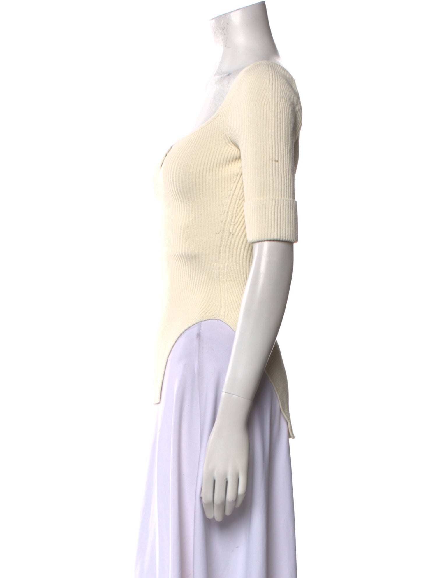 Khaite V-Neck Short Sleeve Bodysuit