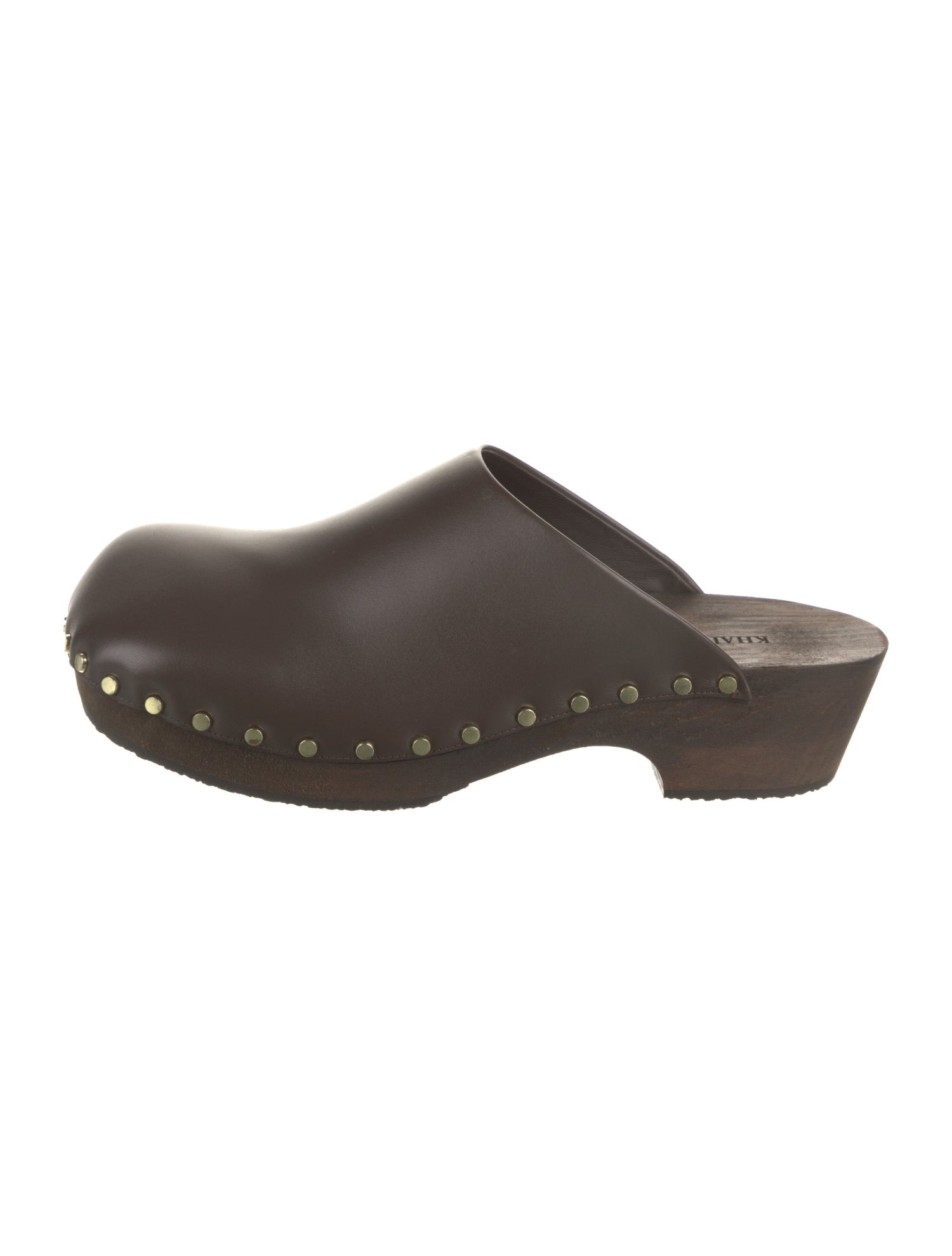 Khaite Leather Studded Accents Mules
