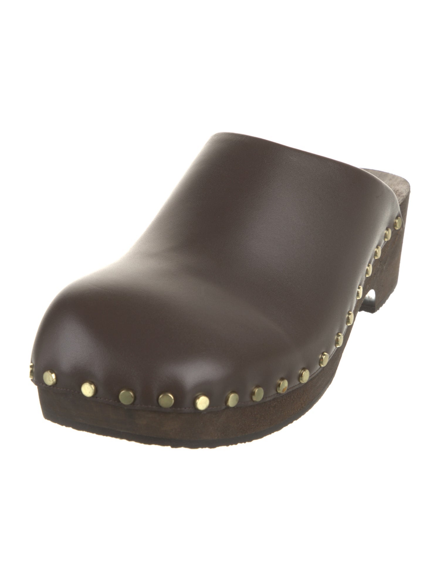 Khaite Leather Studded Accents Mules
