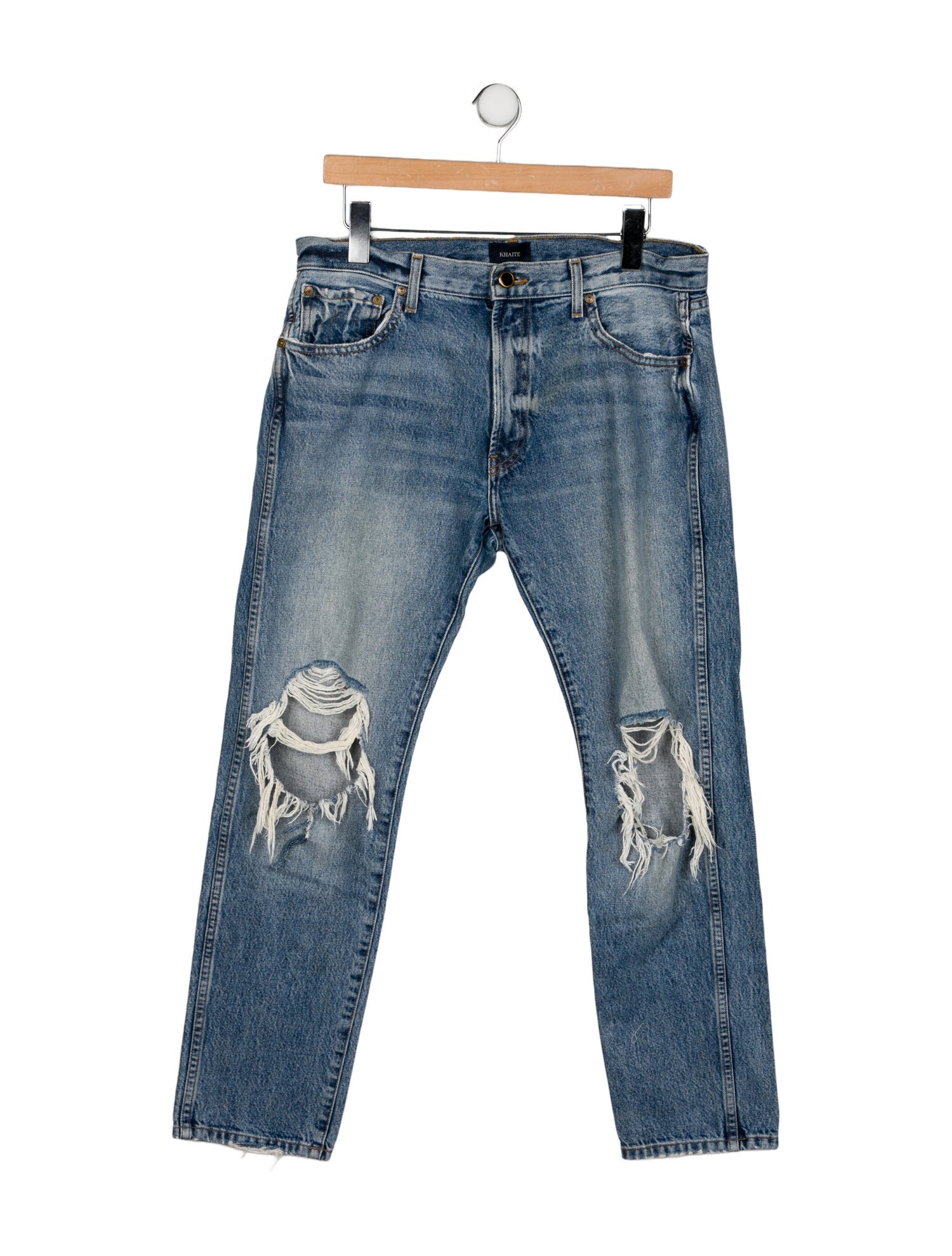 Khaite Mid-Rise Straight Leg Jeans