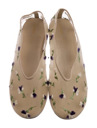 Khaite Mesh Floral Print Ballet Flats