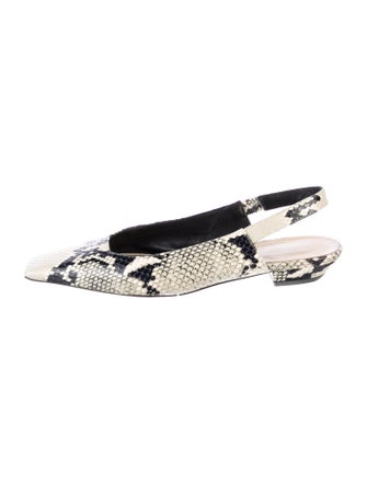 Khaite Colin Embossed Leather Slingback Flats