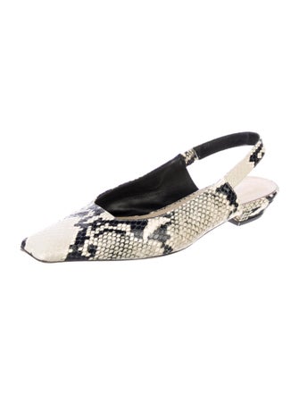 Khaite Colin Embossed Leather Slingback Flats