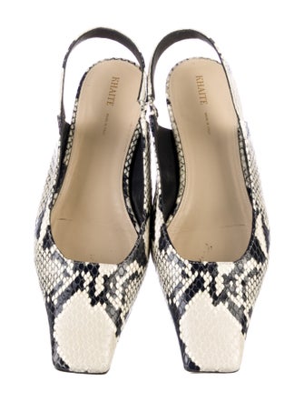 Khaite Colin Embossed Leather Slingback Flats