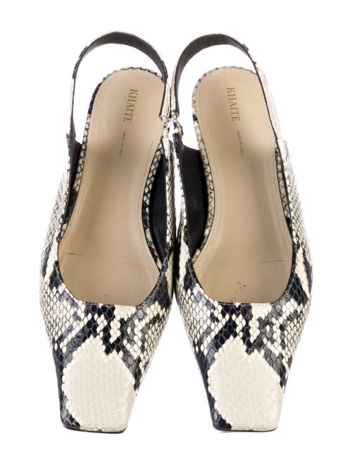 Khaite Colin Embossed Leather Slingback Flats