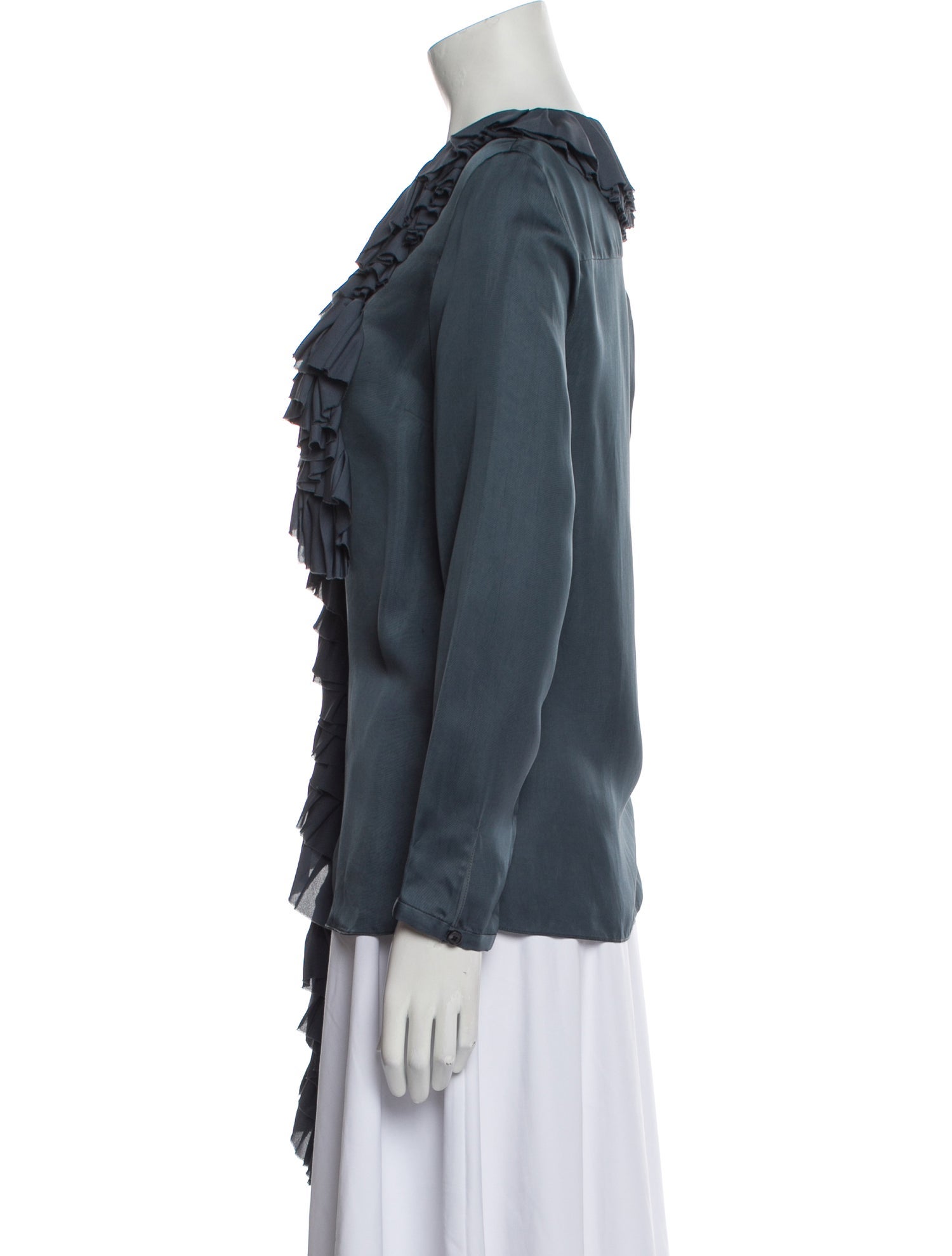 Khaite V-Neck Long Sleeve Blouse